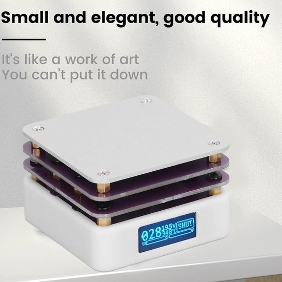 Mini verwarmingsplaat solderen, kleine verwarmingsplaten, elektrisch met OLED-display, PCB-verwarming, voorverwarmen, solderen, voorverwarmingstation, SMD lasser verwarmingsplaat voor reparaties PD65