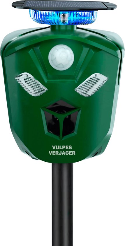 Vulpes Goods® Verjager - Ultrasone Kattenverjager op zonneenergie - Kattenschrik - Marterverjager - Dierenverjager - Waterdicht & 360° bescherming - Afweermiddel voor Ongedierte - PRO versie