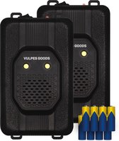 Vulpes Goods® Verjager - Marterverjager - Ongedierteverjager - Multifunctionele Set Binnen & Buiten - Batterijen, 12V & Auto accu - Marters, Muizen & Ratten - Steenmarter Verjager PRO - 2 stuks - Incl. Batterijen