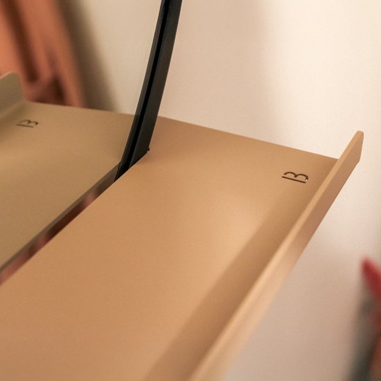 Par Bresi - Étagère murale Dimaro Beige avec miroir et diffuseur