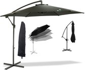 Bol.com MaxxGarden Zweefparasol - tot 8 Personen - Ø300cm - Waterdicht - met Kruisvoet - Ronde parasol - Zwart - Incl. Hoes aanbieding