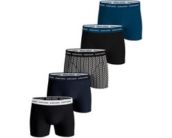Björn Borg Cotton Stretch Boxershort Heren - Zwart/Blauw/Wit - 5 stuks - Heren onderbroeken - Boxer - Maat L