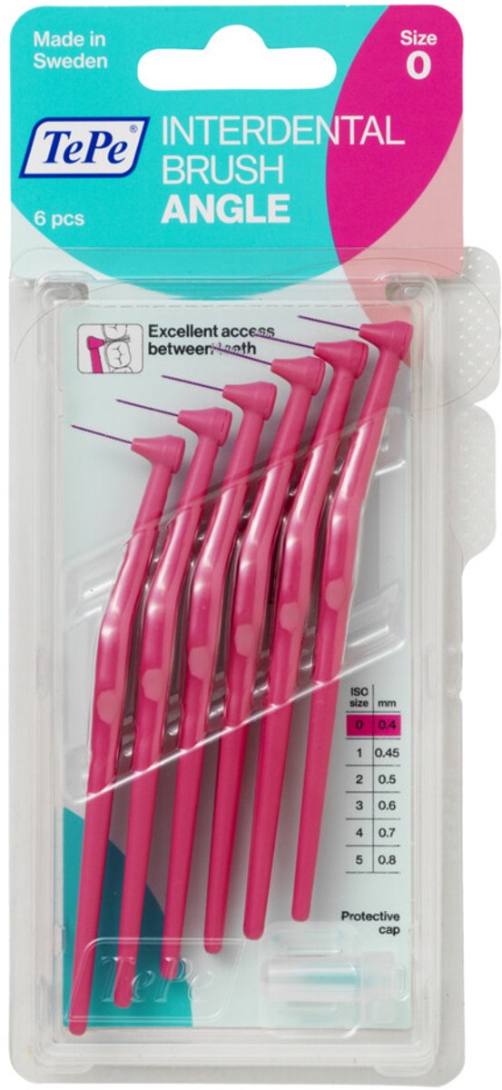TePe Angle Interdentale Ragers 0,4 mm Roze - 3 x 6 stuks - Voordeelverpakking