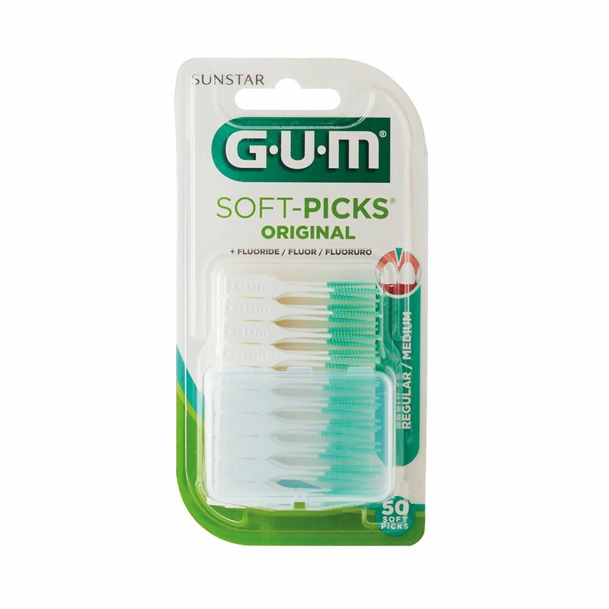 Bol.com GUM - Soft-Picks Original Medium - 4 x 50 stuks - Voordeelverpakking aanbieding