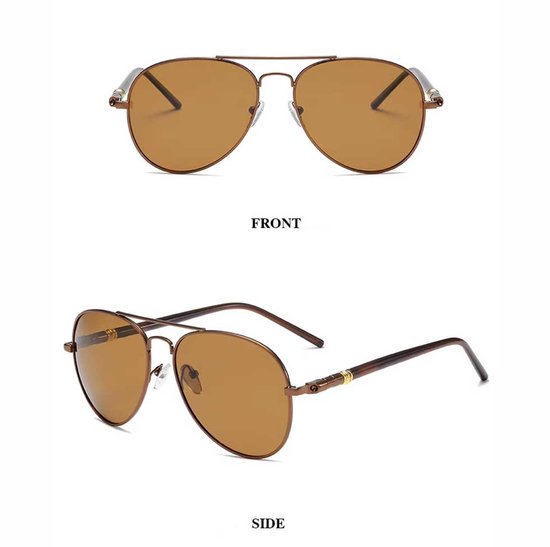 Luxe Gepolariseerde Zonnebril - Bruin - Chique - Polaroid Glazen - Pilotenbril van Polaroid — afbeelding 3