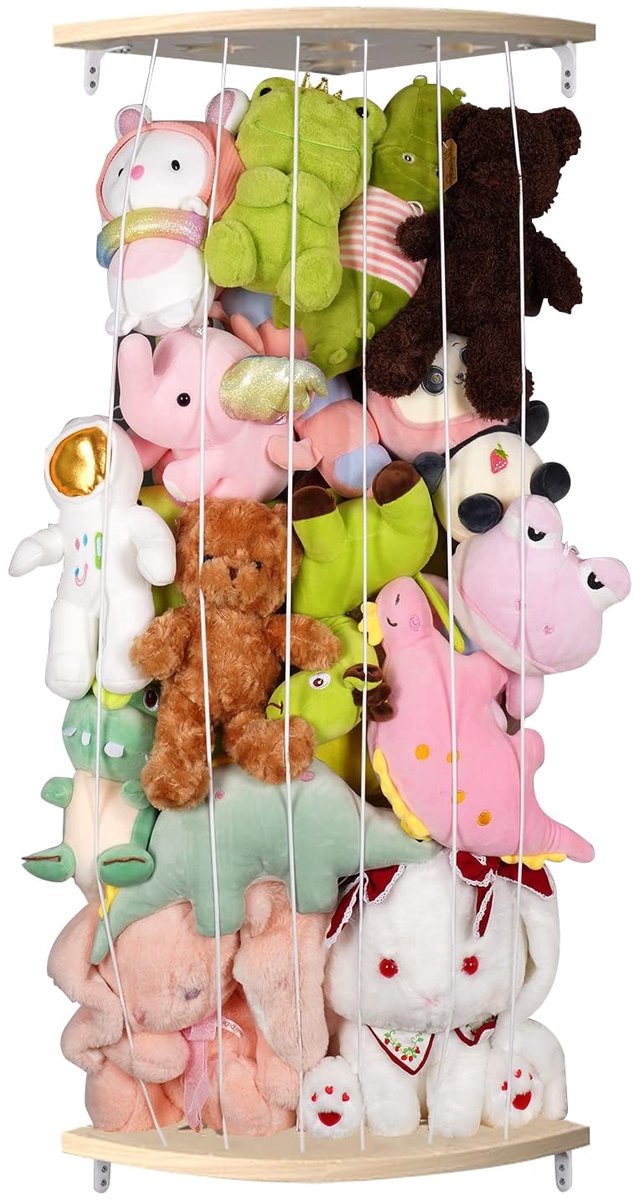 Unyqoos ® Innovatieve Hangende Speelgoedopslag voor Kinderkamers met Verstelbare Pluche Organizer