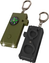 Nuvance Noodfluit - Fluit voor Noodsituaties en Survival - Fluitje met Hoge Decibel - 120dB - Zaklamp - Kompas - 2 Stuks