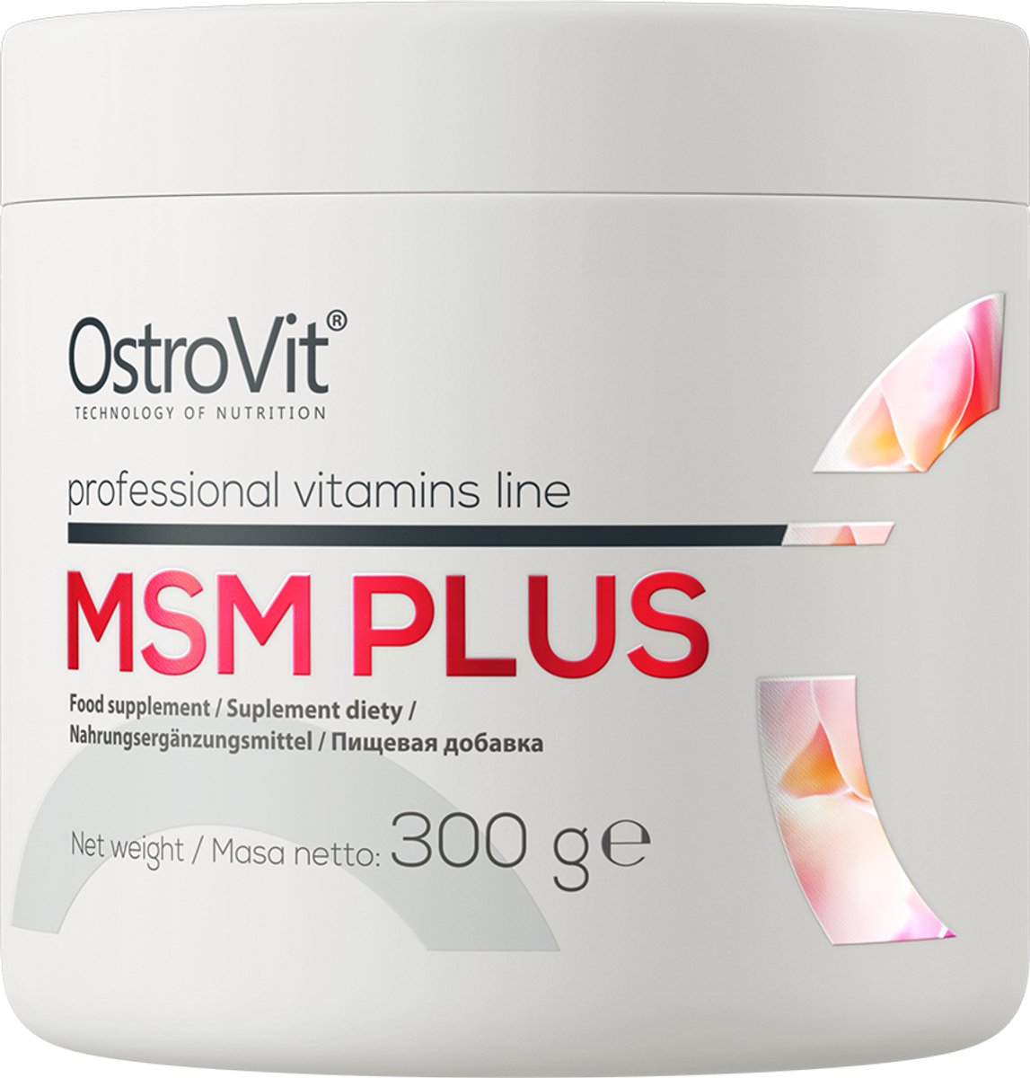 OstroVit - MSM Plus - 300 g - natural - Ondersteuning voor gewrichten, bindweefsel en vitaliteit - alleen actieve ingrediënten - glucosamine - vitamine C - Methylsulfonylmethane