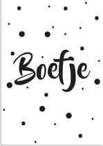 DesignClaud Boefje - Tekst poster - Kinderkamer poster Zwart wit A4 poster (21x29,7cm)