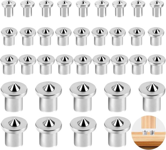 30-delige Houten Deuvel Centreerset – 6/8/10/12 Mm, Roestvrij Staal, Voor Precisie Houtbewerking