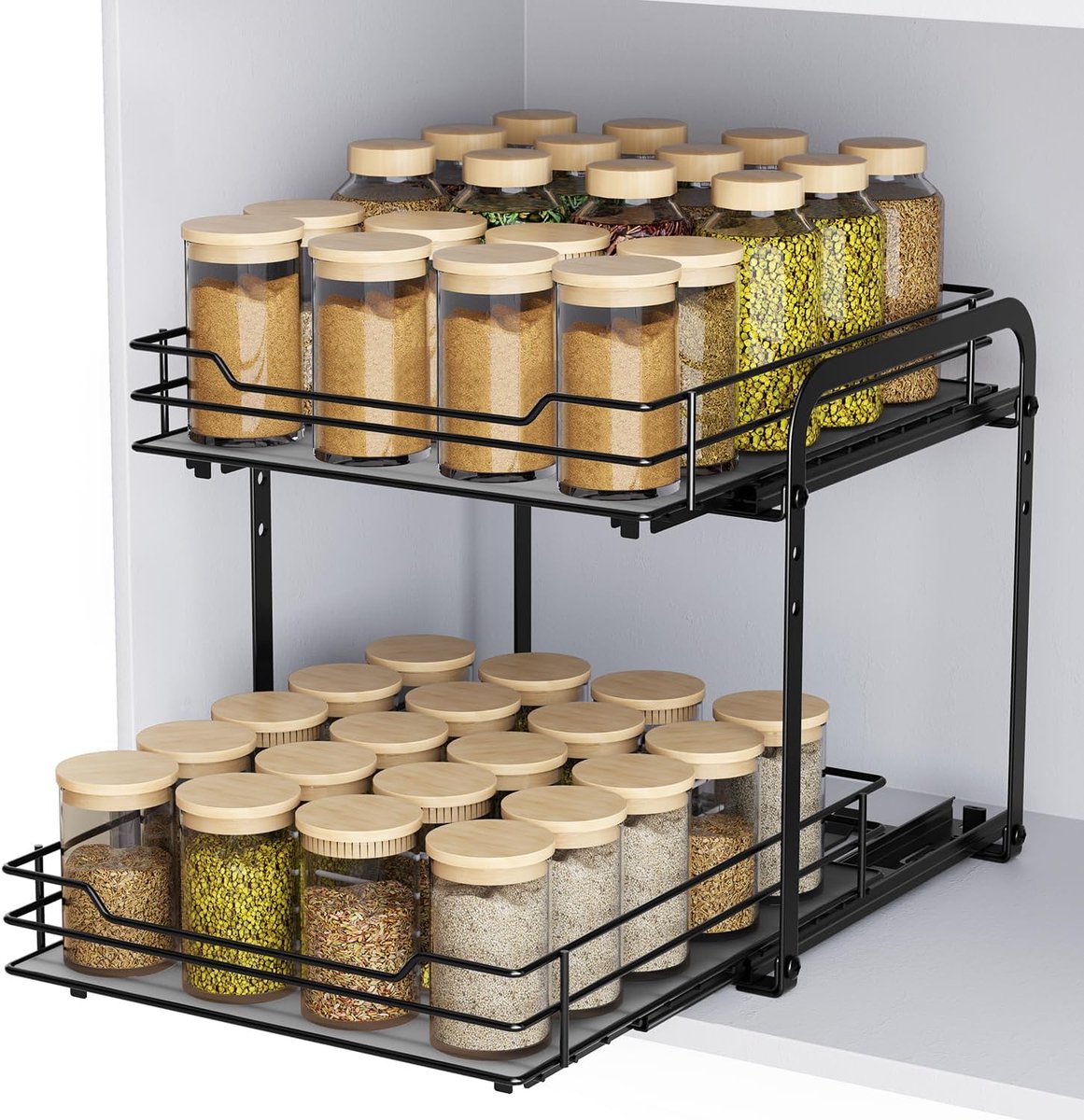 Uittrekbare kruidenrek - Kastorganizer - 2-laags - L26,2 x B22,8
