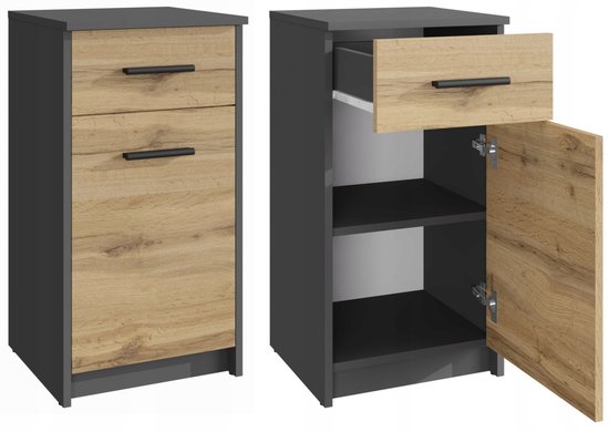 Armoire métallique Burlöv acier 88 x 40 x 35 cm gris [en.casa] | Leroy Merlin