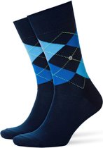 Burlington King herensokken - katoen - marine blauw met lichtblauw -  Maat: 40-46