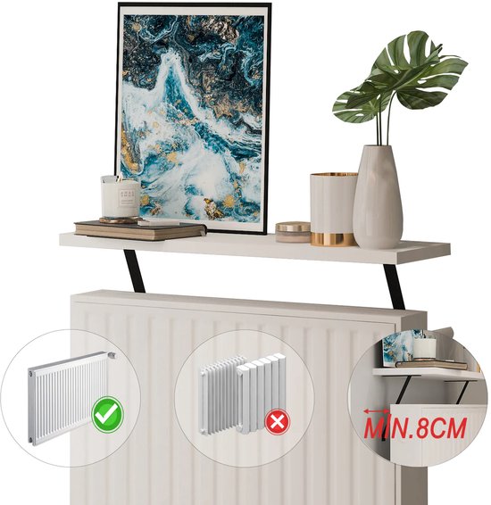Merveille - Radiatorplank zonder boren - Omkeerbaar rek Melamine Beuken/Eiken vormvast - Dikte 19 mm - Weerstand Vocht Warmte, 100°C - Gemaakt in Merveille - Radiatorplank zonder boren - Omkeerbaar rek Melamine Beuken/Eiken vormvast - Dikte 19 mm - Weerstand Vocht Warmte, 100°C - Gemaakt in
