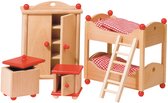 Goki - Poppenhuismeubeltjes serie 2: Kinderkamer 4-delig - Hout