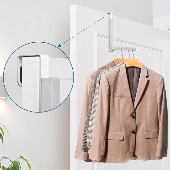 HOLDN' STORAGE Over de deur droogrek opvouwbaar - boven het deurrek voor het ophangen van handdoeken, jassen en kleding - over de deurhanger haken voor slaapkamer, toilet en kantoor