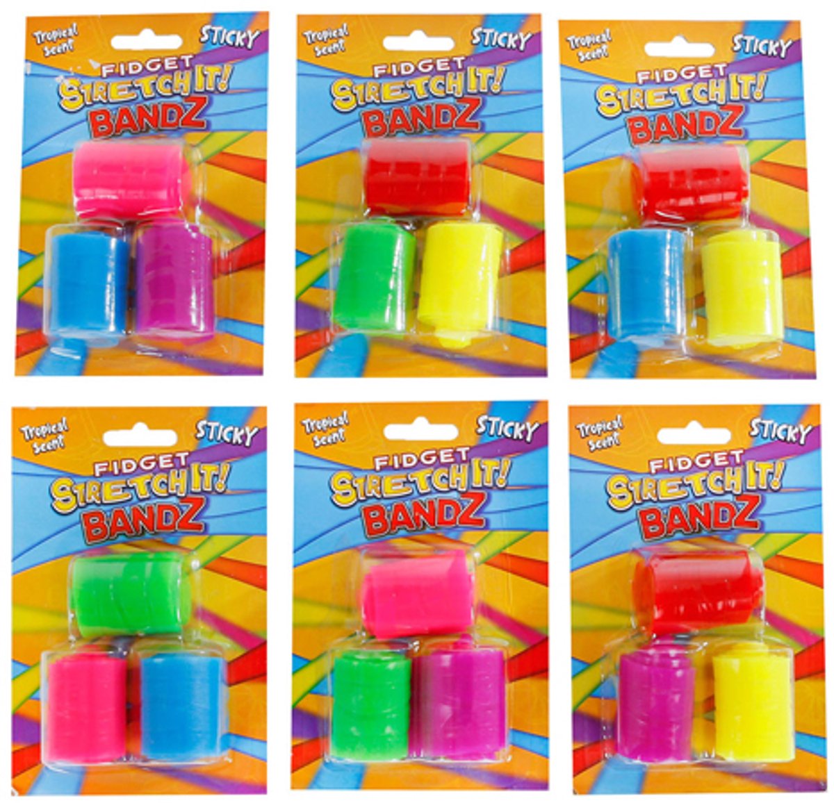 Fidget Kleverige Stretch-it Bandz, 3st.