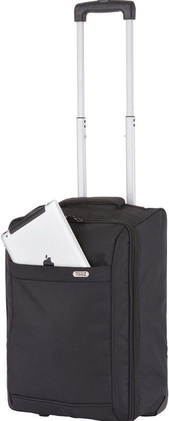 TravelZ Handbagage 51cm - Handbagagekoffer opvouwbaar - Ultralicht 1,7kg met 2 wiel - Zwart