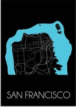 DesignClaud San Francisco Plattegrond poster B2 poster (50x70cm)