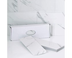 Zelfklevende Wandtegels - Marmerlook - Voor Keuken en Badkamer - 16 Stuks - Wit - Eenvoudige Aanbreng