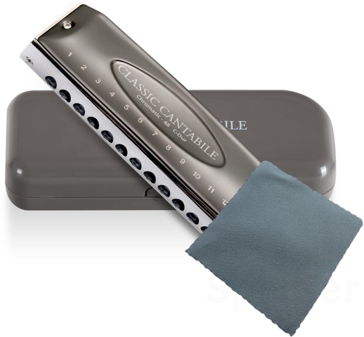 Classic Cantabile CH-48 Chromatische Mondharmonica C – Incl. Specter Polijstdoek