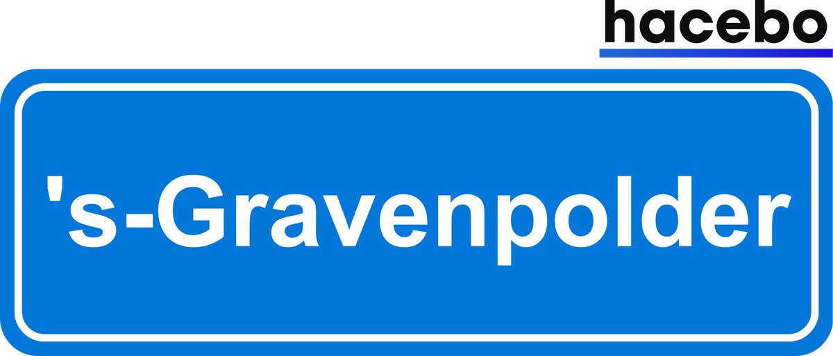 Hacebo - Plaatsnaam Sticker - 29x10 CM - 's-Gravenpolder sticker - Verkeersborden sticker - grappige cadeaus - 's-Gravenpolder