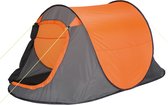 Bol.com HIXA Pop-Up Tent - 1 Persoons - Oranje met Grijs - Kamperen - 220x120x95cm aanbieding