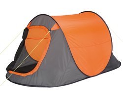 HIXA Pop-Up Tent - 1 Persoons - Oranje met Grijs - Kamperen - 220x120x95cm