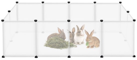 EUGAD Vrije Ren Voor Konijnen, 72 Cm Hoog, Binnen, Buitenverblijf Cavia S Kleine Dieren Metalen Rooster Omheining Doe Het Zelf Puppyuitloop 142 X 652945421