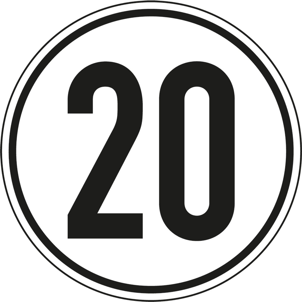Tempo 20 km sticker 100 mm