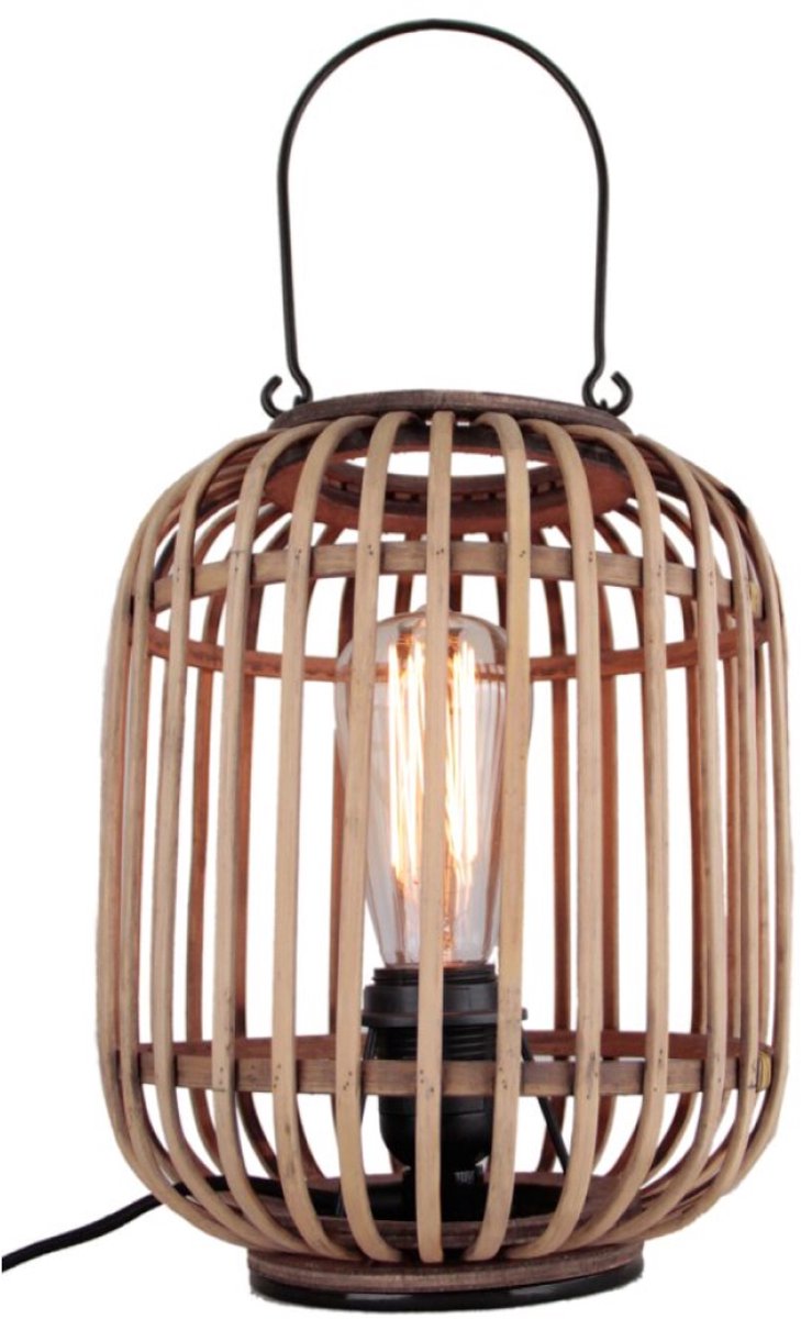 Various Woven Tafellamp - Ø22 cm - 1 lichts - Lantaarn - Natuur/Beige
