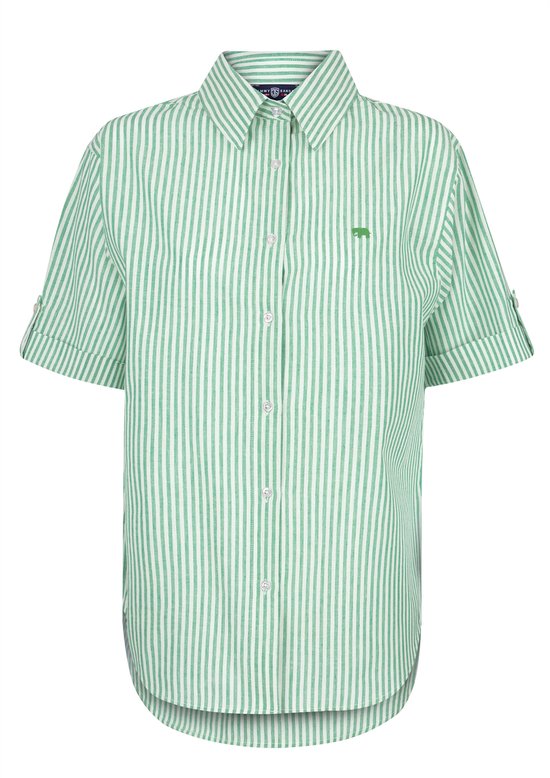 Chemise Jimmy Sanders - Chemisier - Popeline de Katoen et lin - Manches courtes Femme Vert - M