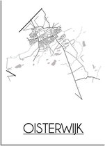 DesignClaud Oisterwijk Plattegrond poster  - A3 + Fotolijst zwart (29,7x42cm)