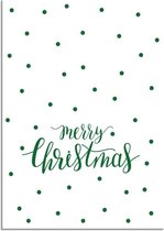 DesignClaud Merry Christmas - Kerst Poster - Tekst poster - Groen A2 + Fotolijst wit