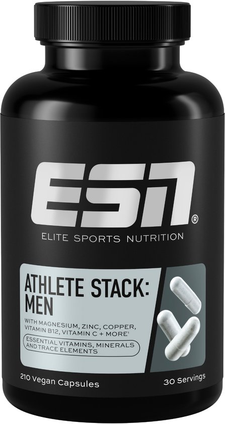 ESN Athlete Stack Men, 210 Capsules, 30 Porties - Vegan - Capsules met Sporenelementen en Mineralen met Zink, Magnesium en Meer