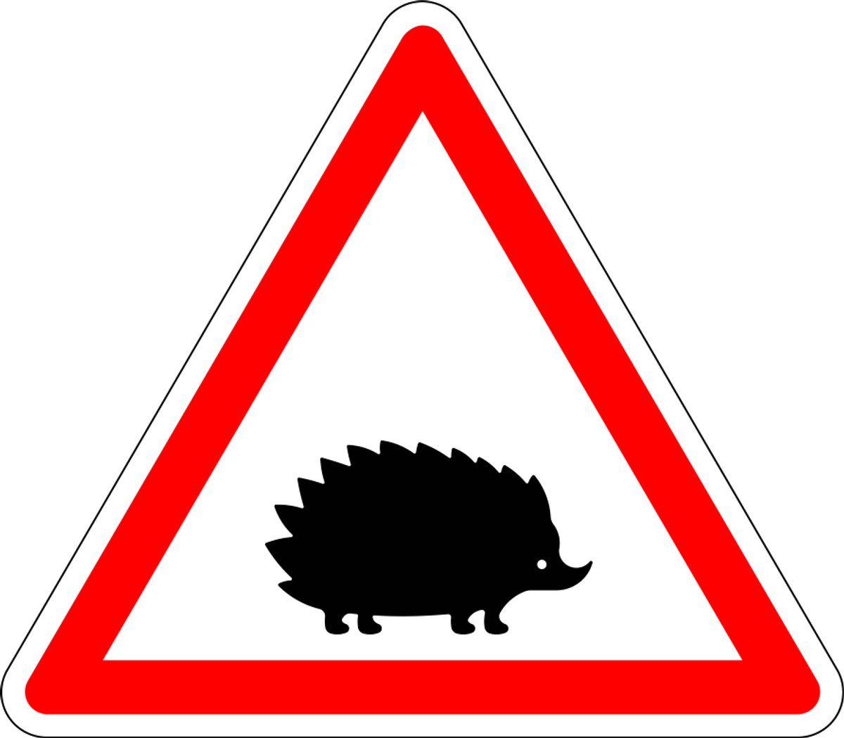 Pas op overstekende egels sticker 200 mm