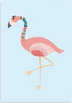 DesignClaud Flamingo - Indianen stijl - Tribal A4 + Fotolijst zwart