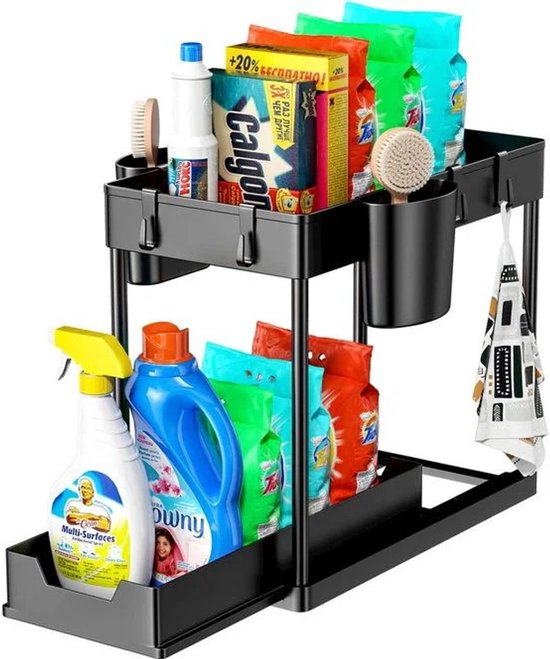 Wellewares - Organisateur d'armoires de cuisine - Zwart