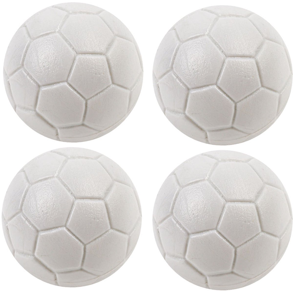 Voetbalballetje profiel wit 36 mm per 4