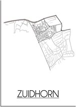 DesignClaud Zuidhorn Plattegrond poster A4 + Fotolijst zwart (21x29,7cm)
