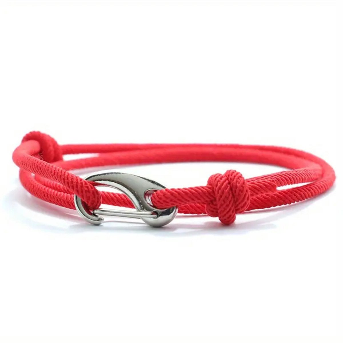 Bovista Armband - Staal - Nep Zilver - Heren - Rood