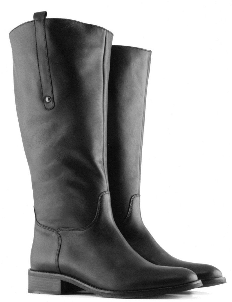 Jilsen Dames Laarzen Brede Schacht en Laarzen Brede Kuiten Mila in Zwart Kuitomtrek 52 cm, schoenmaat 40