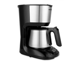 Heinner Armoure Filter Koffiezetapparaat met Timer – 1,25 L – 750W – LCD-display – Programmeerbaar – Druppelstop – Warmhoudfunctie – Automatische Uitschakeling – Zwart