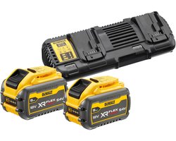 DeWALT DCB132X2 Starterset 2x DCB547 Accu 9.0Ah 54V XR FlexVolt + Dubbellader DCB132