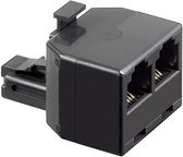 S-Impuls RJ12 (m) - 2x RJ12 (v) telefoon splitter / zwart