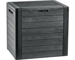 Opbergbox Tuin - Kussenbox – Tuin Opbergkist - Tuinkussenbox - Met Deksel - Waterdicht – 140 Liter Inhoud - 58,5 x 46 x 55 Cm - Tuinbox – Kunststof – Zwart