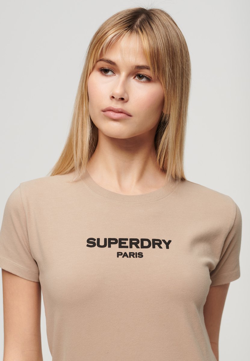 Superdry Slimfit Sport Luxe Graphic topje Dames T-shirts Grijs