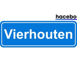 Hacebo - Plaatsnaam Sticker - 29x10 CM - Vierhouten sticker - Verkeersborden sticker - grappige cadeaus - Vierhouten