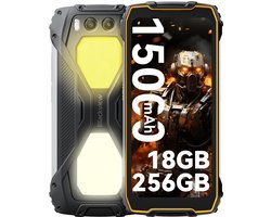 Blackview BV7300 - Robuuste Smartphone - 18GB RAM - 256GB - 15000mAh - Dual 4G LTE - Dual 800LM Campingverlichting - Android 14 - IP68 Waterdicht - 6580mAh - NFC - GPS - Geel