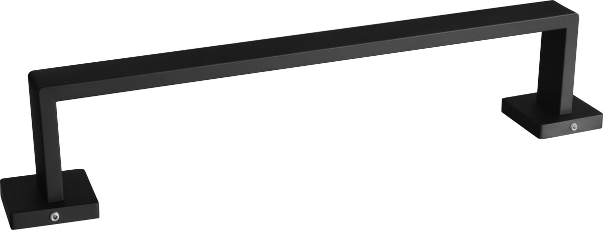 Nurion Handdoekbeugel mat zwart vierkant 40cm - RVS - High Quality